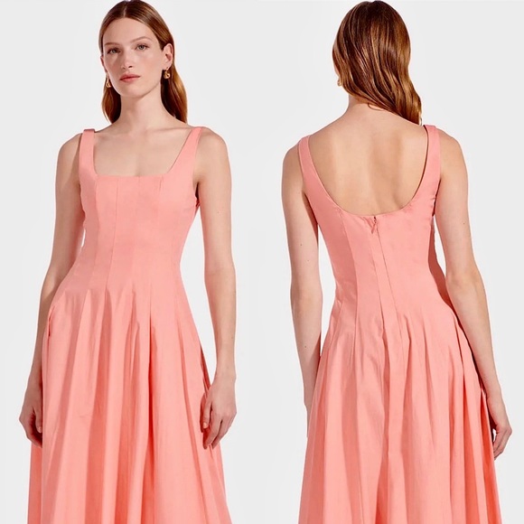 NWT Staud Wells Maxi Dress Grapefruit - Picture 2 of 16